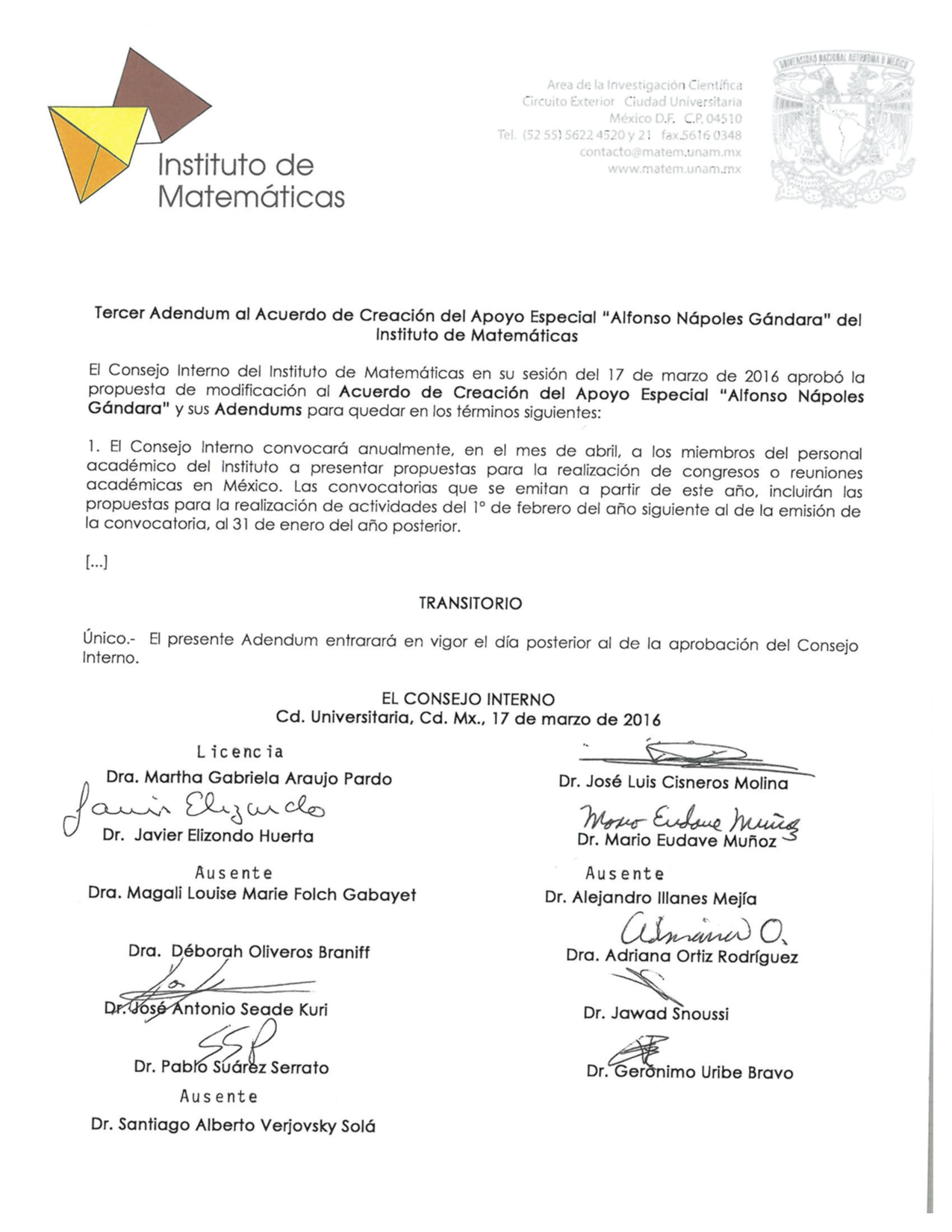 Modificaciones1 Tercer adendum 2016