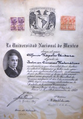 Diploma de Doctorado de Alfonso Nápoles Gándara