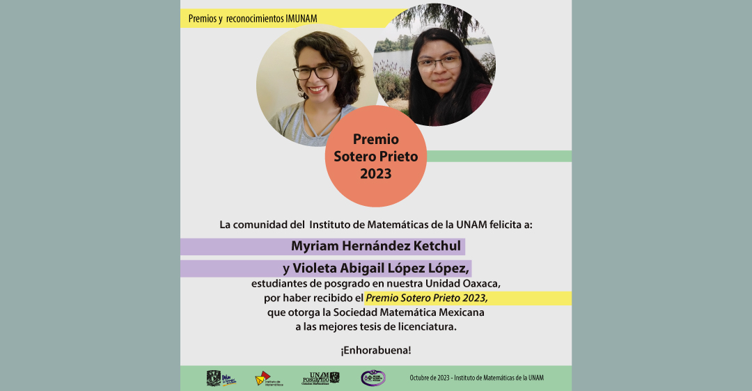 Alumnas del IMUNAM ganan Premio Sotero Prieto 2023