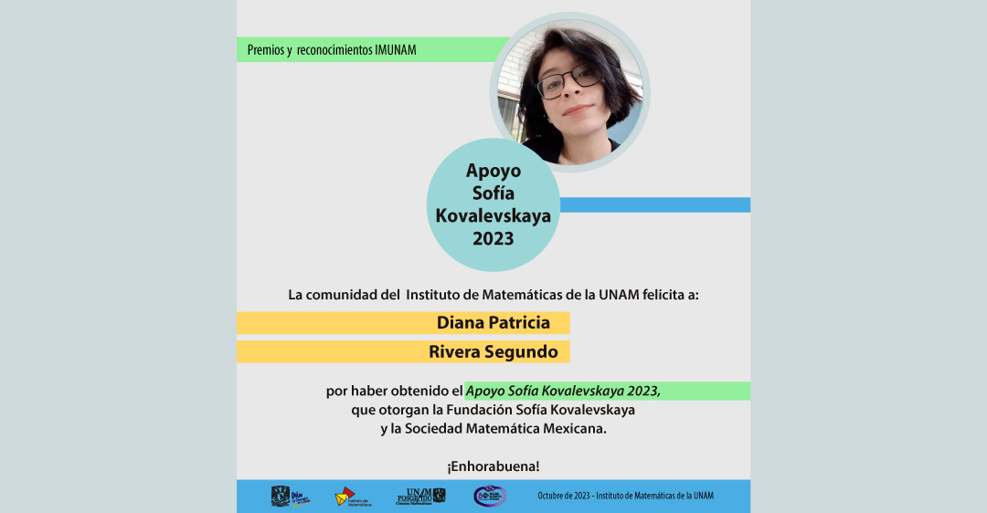 Diana Patricia Rivero Segundo obtiene Apoyo Sofía Kovalevskaya 2023