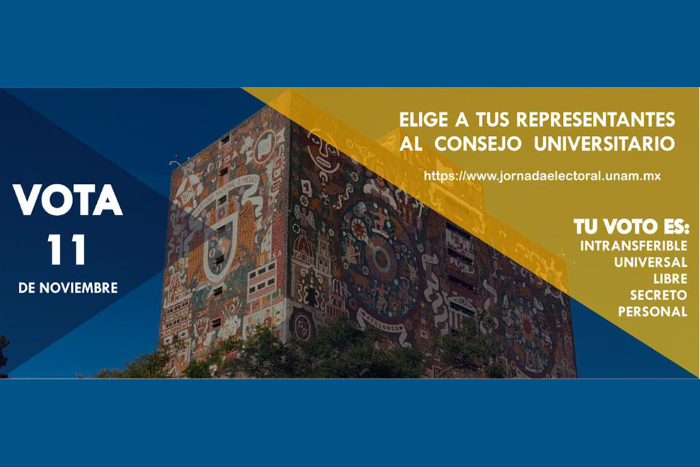 Este jueves 11 de noviembre, la comunidad de la UNAM eligirá a sus representantes ante el Consejo Universitario