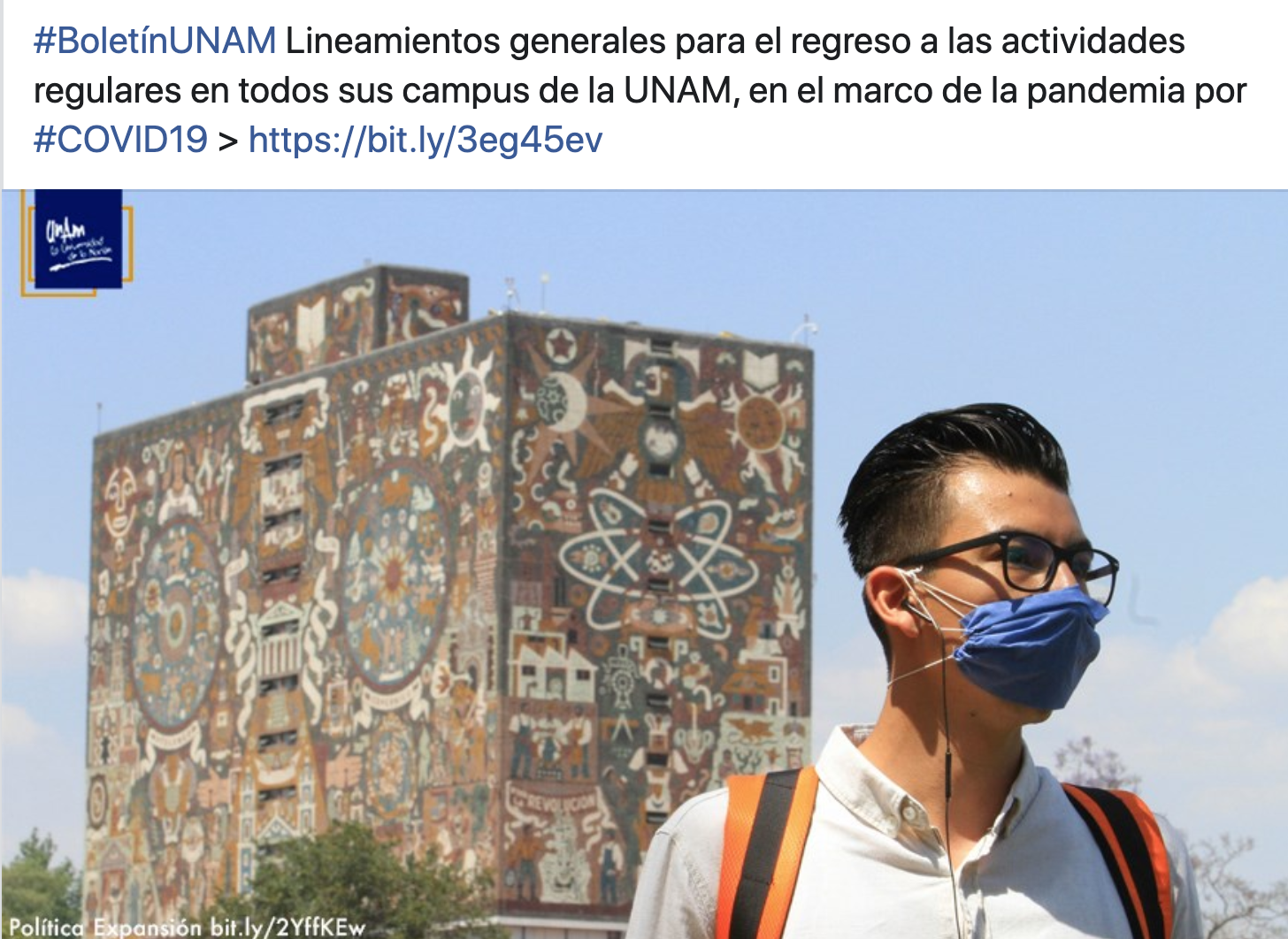 La UNAM presenta lineamientos generales para el regreso a las actividades universitarias