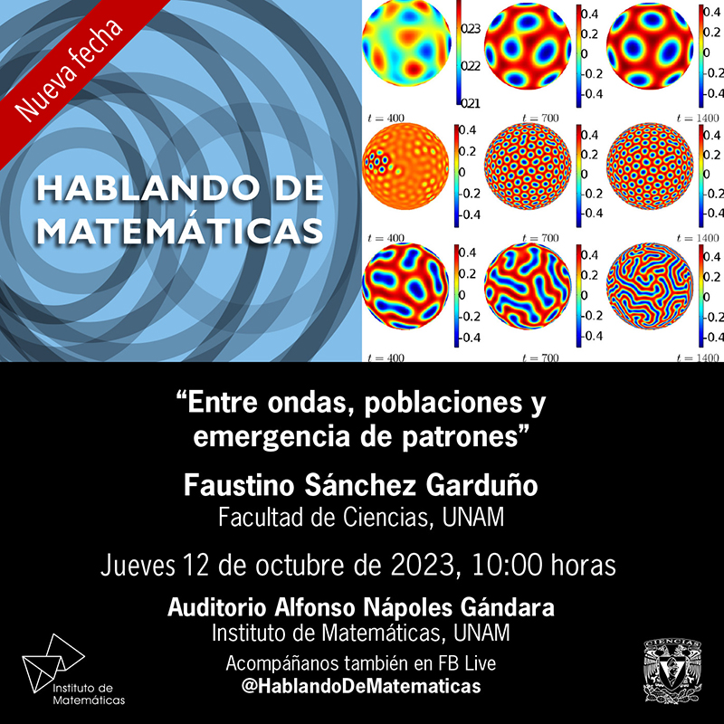 Entre ondas, poblaciones y emergencia de patrones,  jueves 12 de octubre de 2023