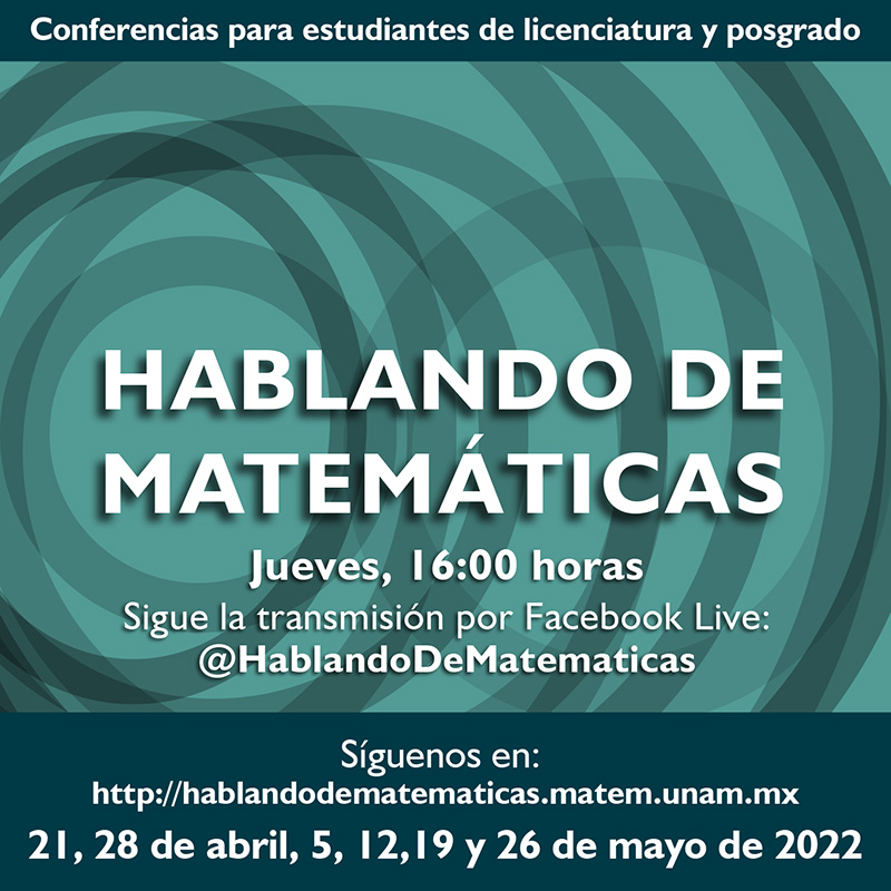 Hablando de Matemáticas. 21de abril a 26 de mayo 2022