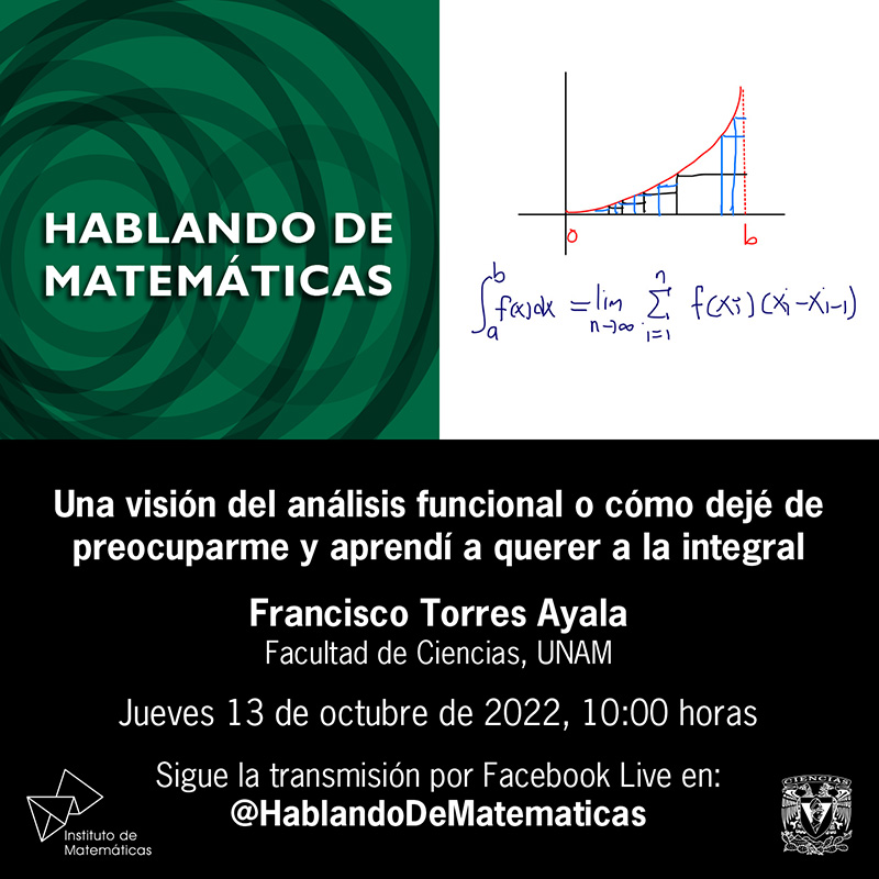 Una visión del análisis funcional o cómo dejé de preocuparme y aprendí a querer a la integral - Francisco Torres Ayala - 13 octubre 2022