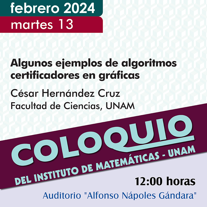 Coloquio del IMUNAM - C. U. febrero 2024