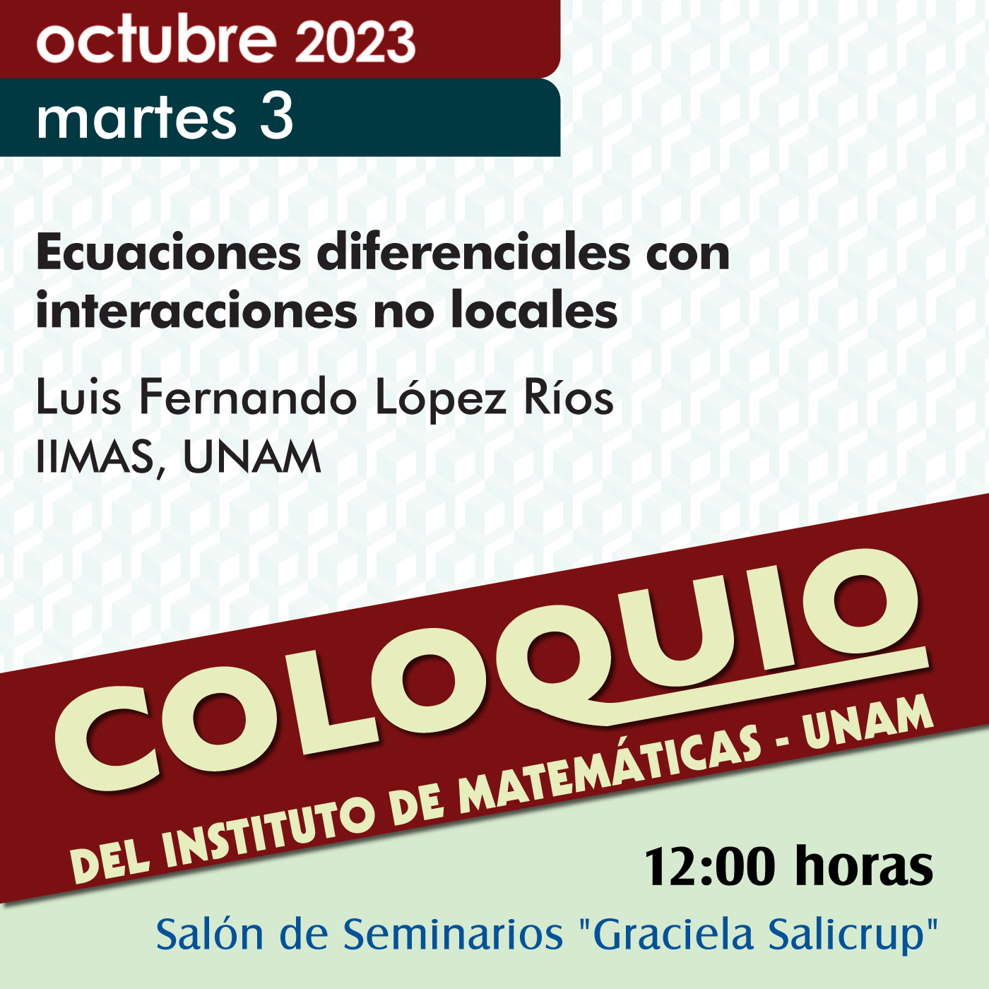 Coloquio del IMUNAM - C. U., 3 de octubre, 2023