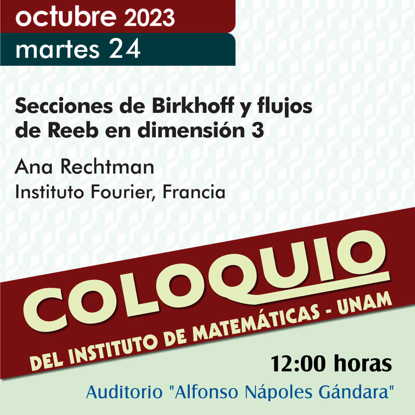 Coloquio del IMUNAM - C. U., 24 de octubre, 2023