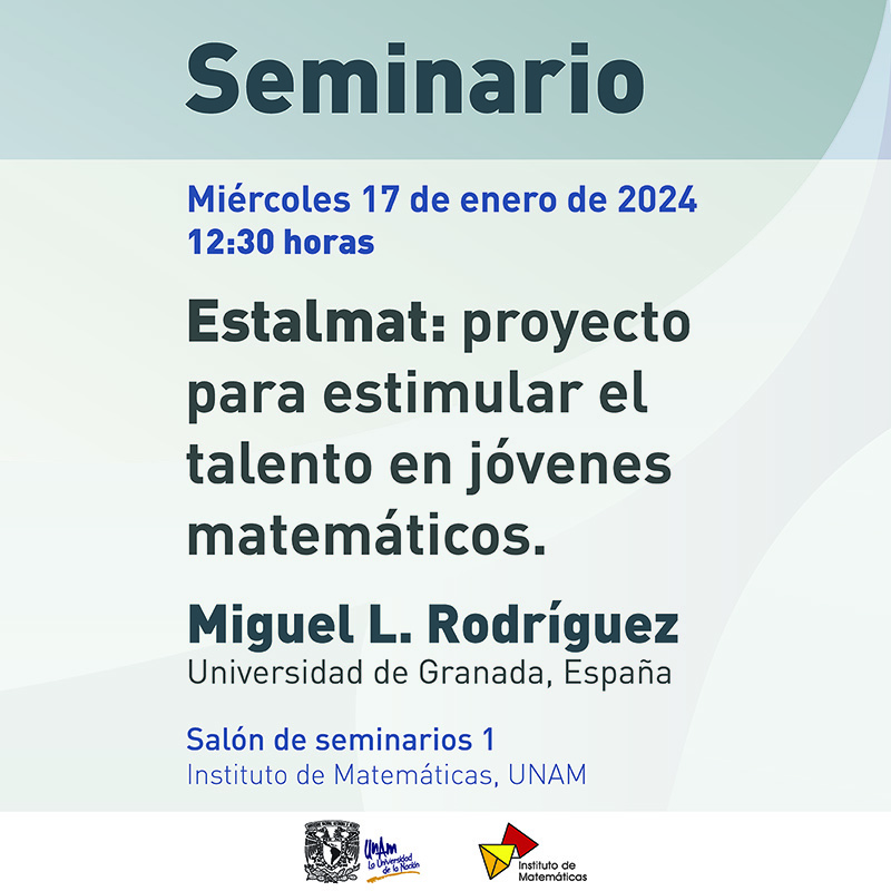 Seminario "Estalmat: proyecto para estimular el talento en jóvenes matemáticos"