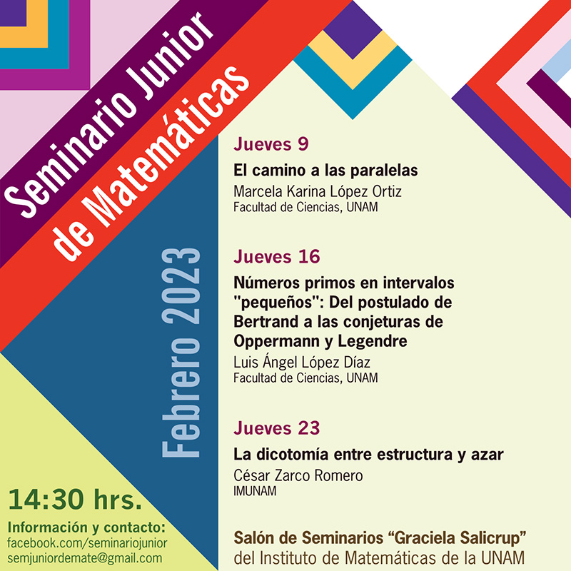 Seminario Junior de Matemáticas: febrero 2023