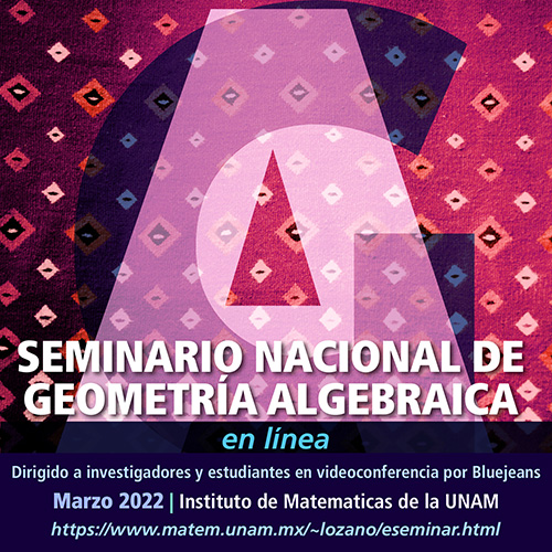 Seminario Nacional de Geometría Algebraica en línea: marzo