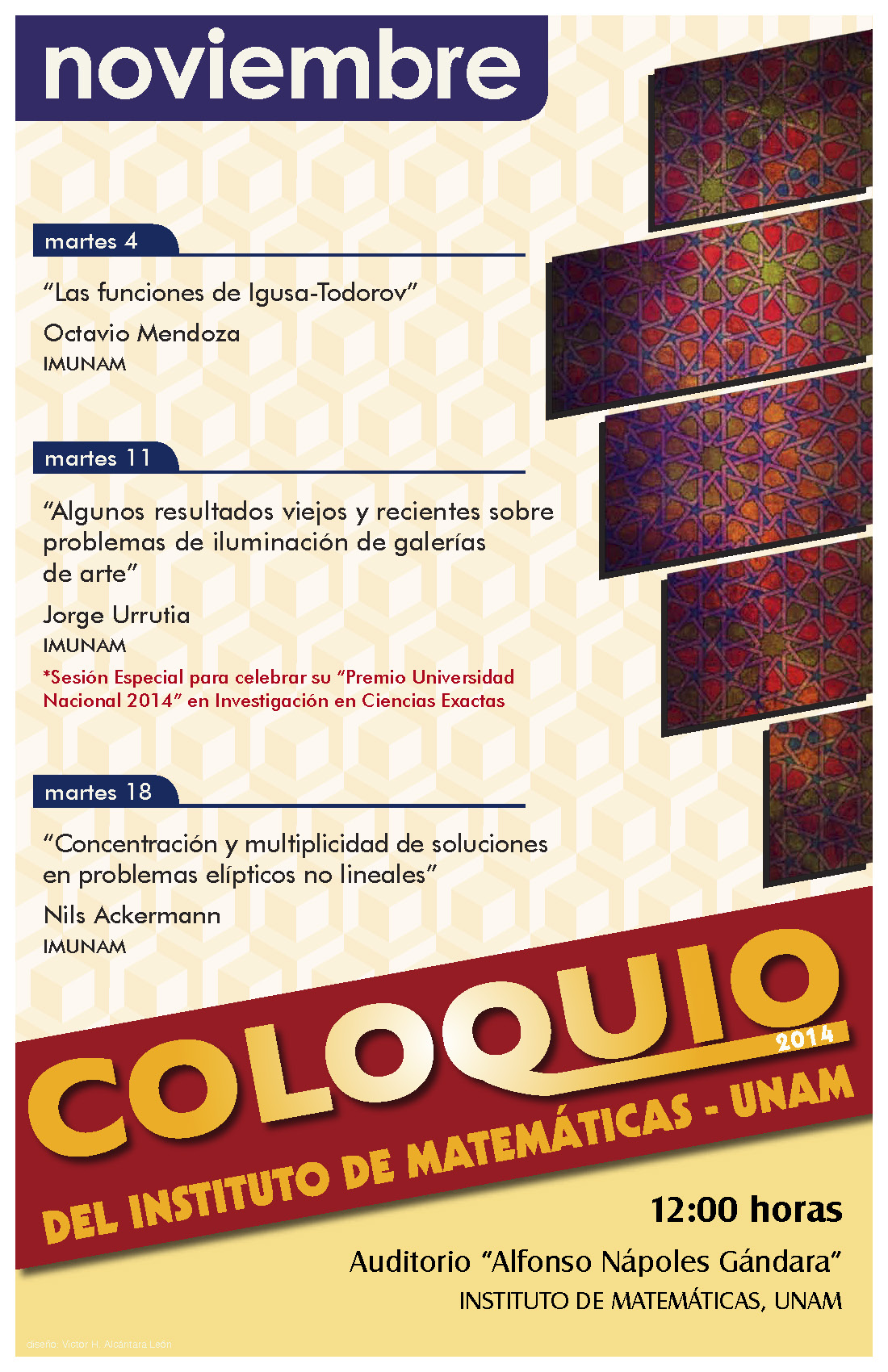  Noviembre: Sesiones para Coloquio