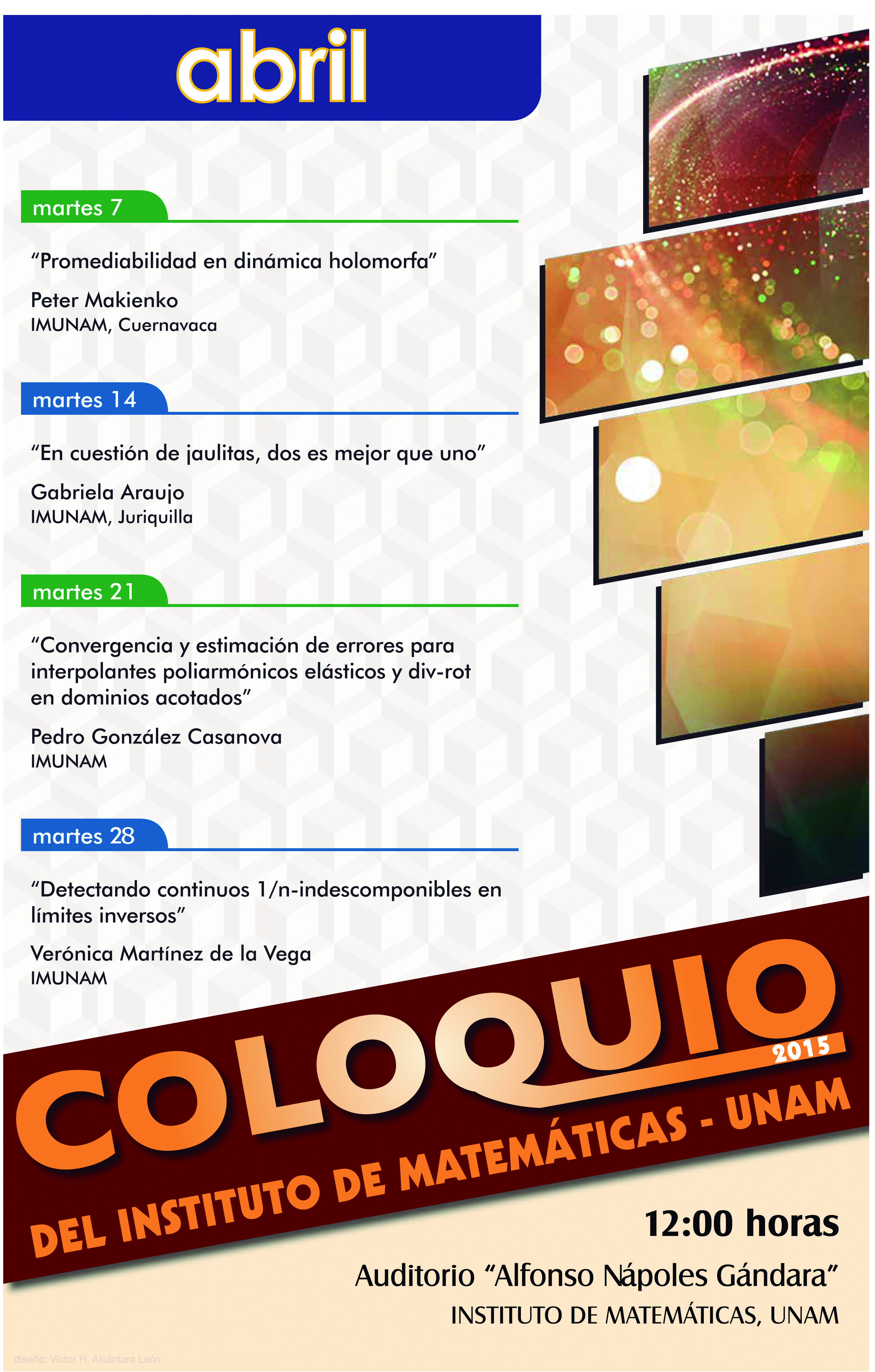 Abril: Sesiones para Coloquio