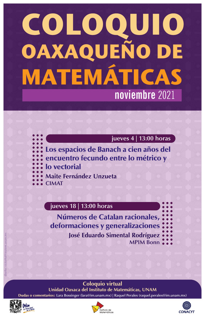 Coloquio Oaxaqueño de Matemáticas, noviembre 2021