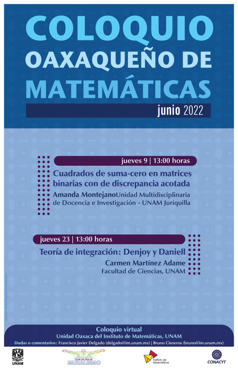 Coloquio Oaxaqueño de Matemáticas, junio 2022