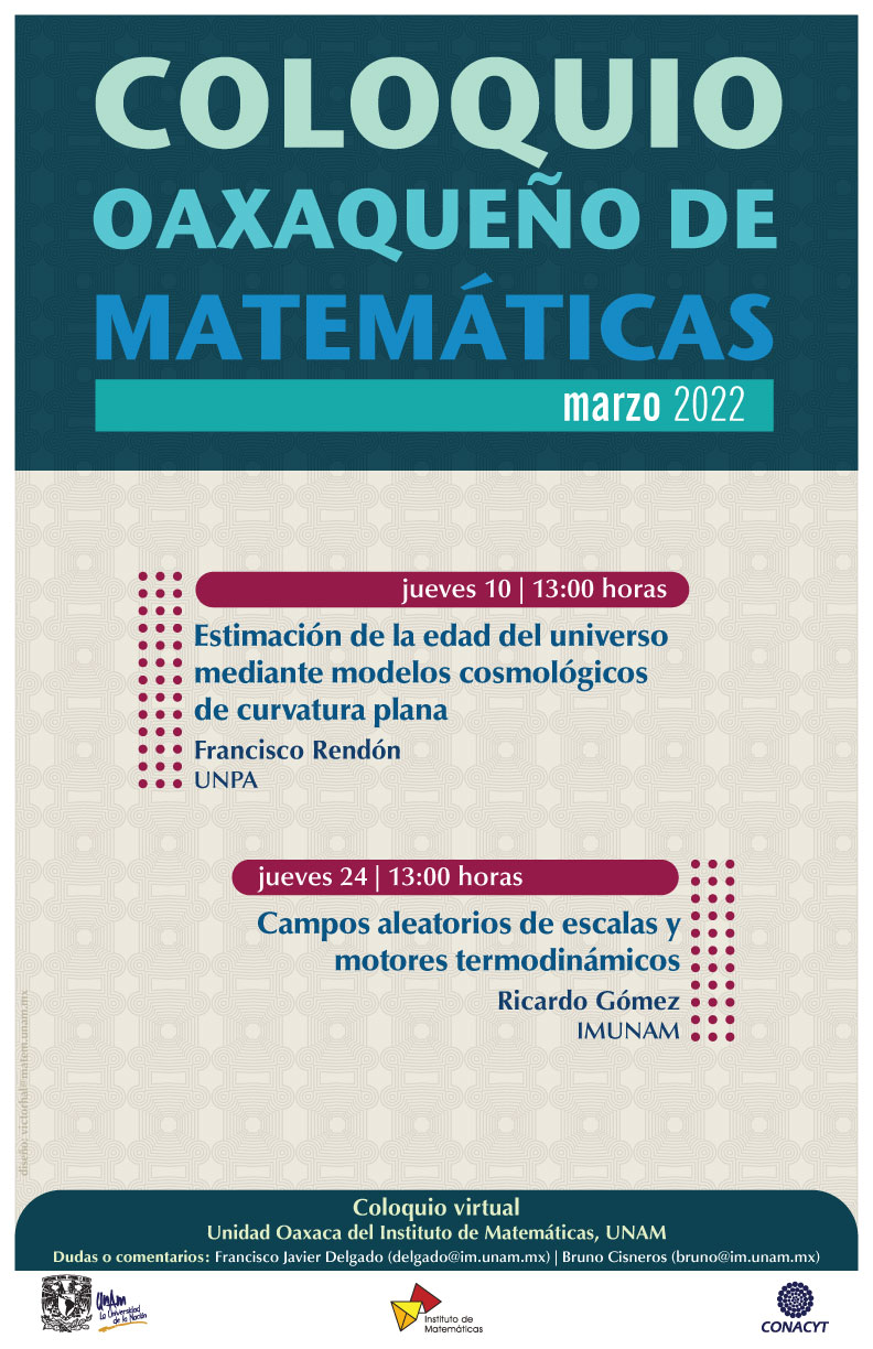 Coloquio Oaxaqueño de Matemáticas, marzo 2022