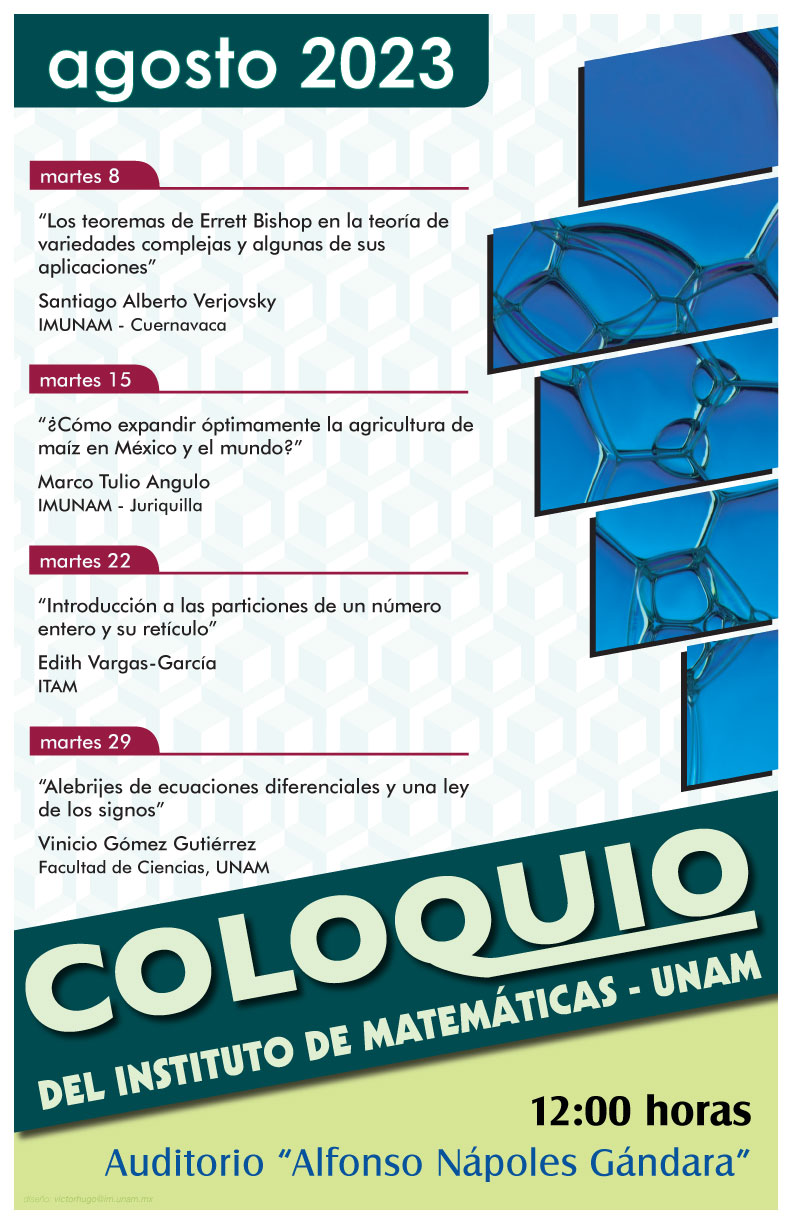 Coloquio del IMUNAM - C. U. Agosto 2023