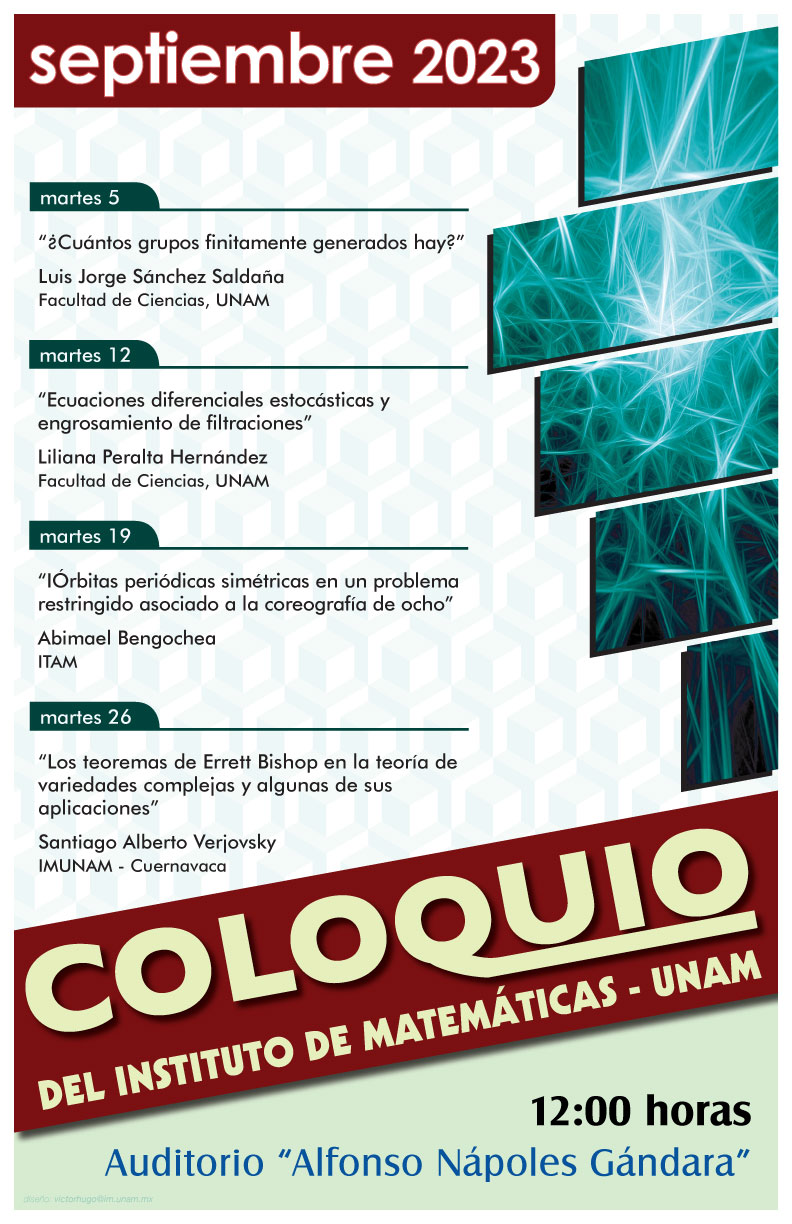 Coloquio del IMUNAM - C. U.  septiembre 2023