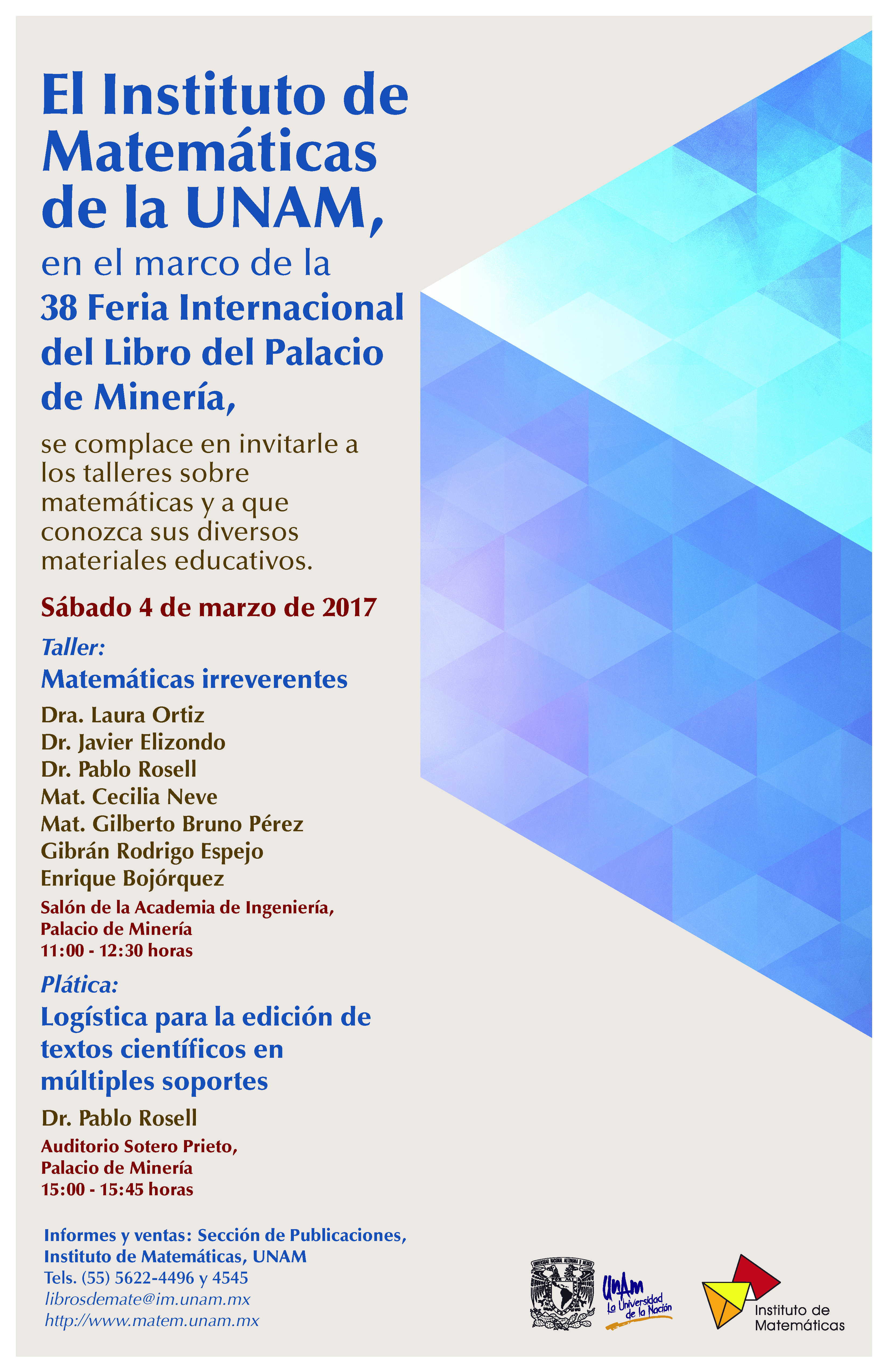 En marzo: ¡Matemáticas y muchos libros en la Feria Internacional del Libro de Palacio de Minería! 