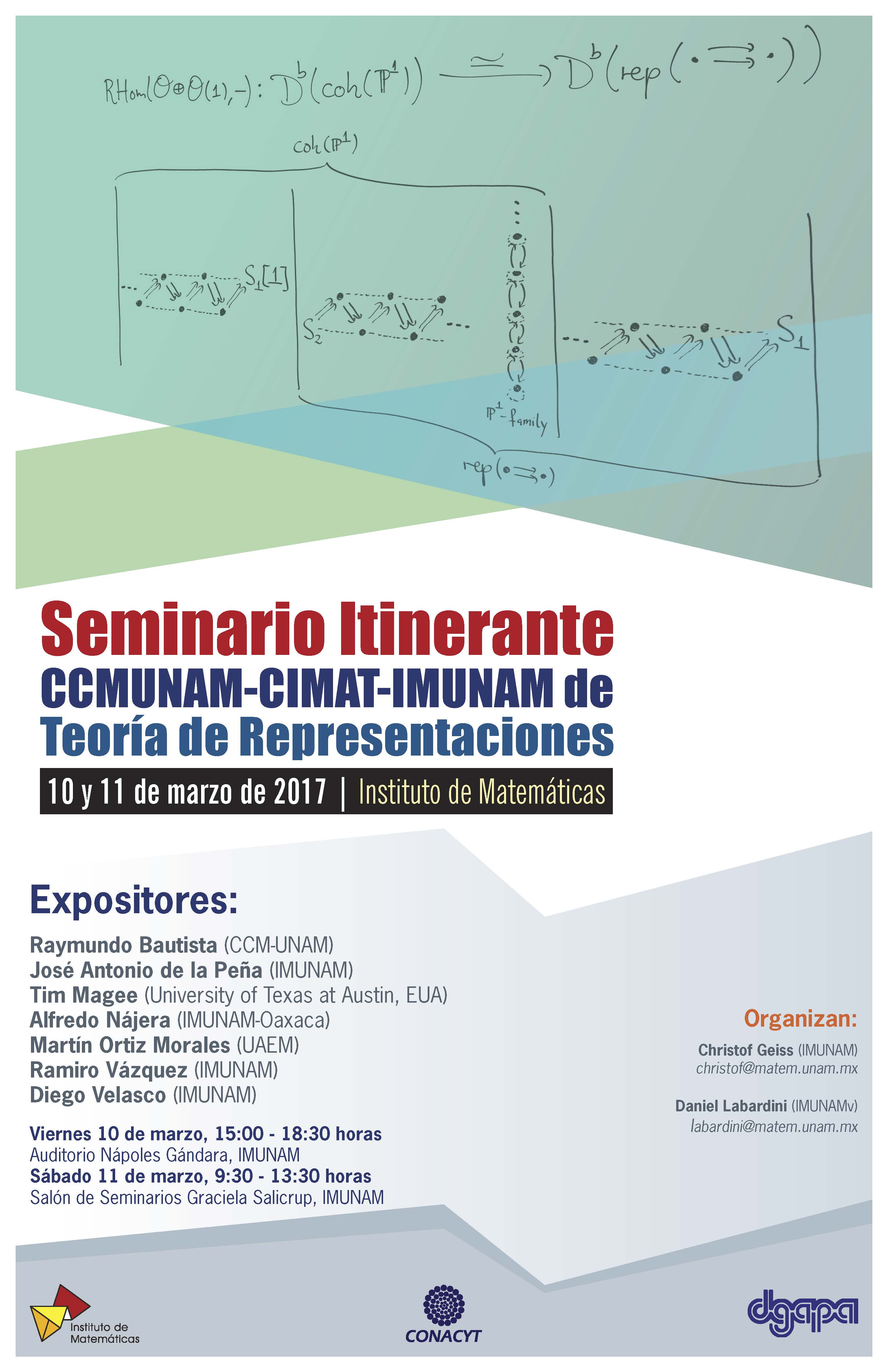 Seminario Itinerante CCMUNAM-CIMAT-IMUNAM de Teoría de Representaciones