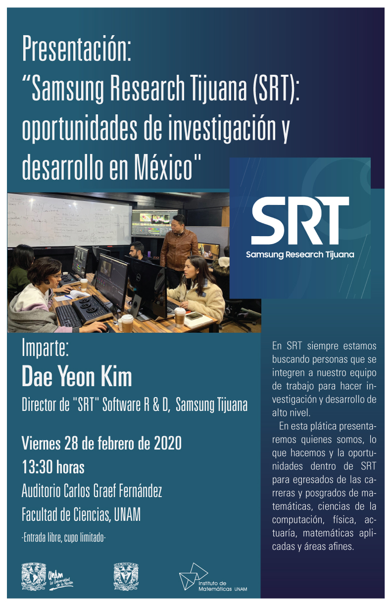 Presentación: “Samsung Research  Tijuana (SRT) oportunidades de investigación y desarrollo en México" SRT