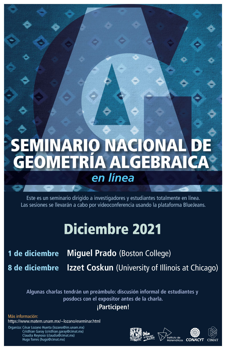 Seminario Nacional de Geometría Algebraica en línea: diciembre