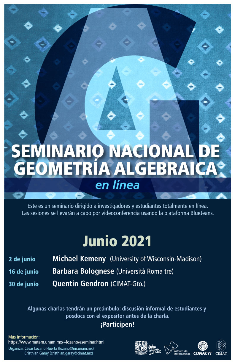 Seminario Nacional de Geometría Algebraica en línea: junio 