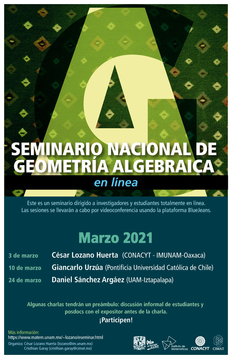 Seminario Nacional de Geometría Algebraica en línea: Marzo