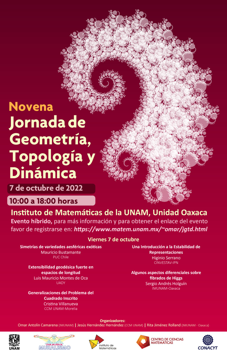 Novena Jornada de Geometría, Topología y Dinámica