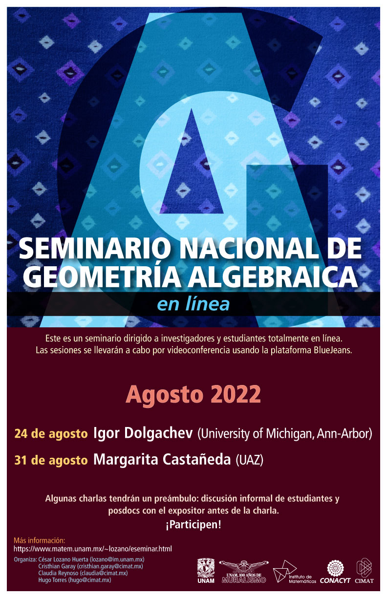 Seminario Nacional de Geometría Algebraica en línea: agosto