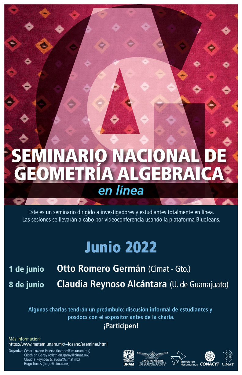 Seminario Nacional de Geometría Algebraica en línea: junio