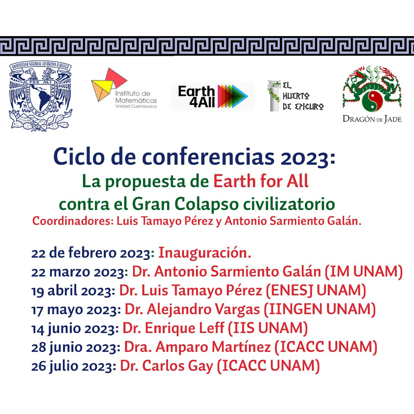 Conferencias "La propuesta de Earth for All contra el Gran Colapso civilizatorio"