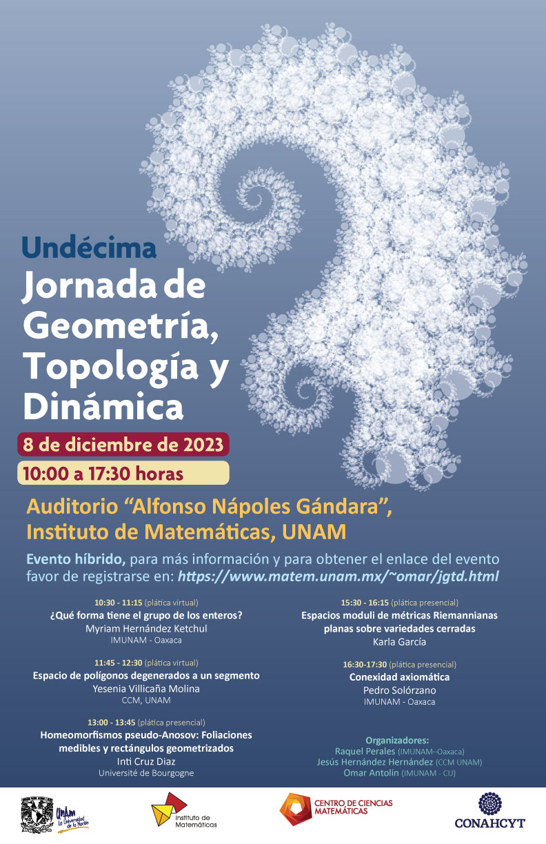 Undécima Jornada de Geometría, Topología y Dinámica 