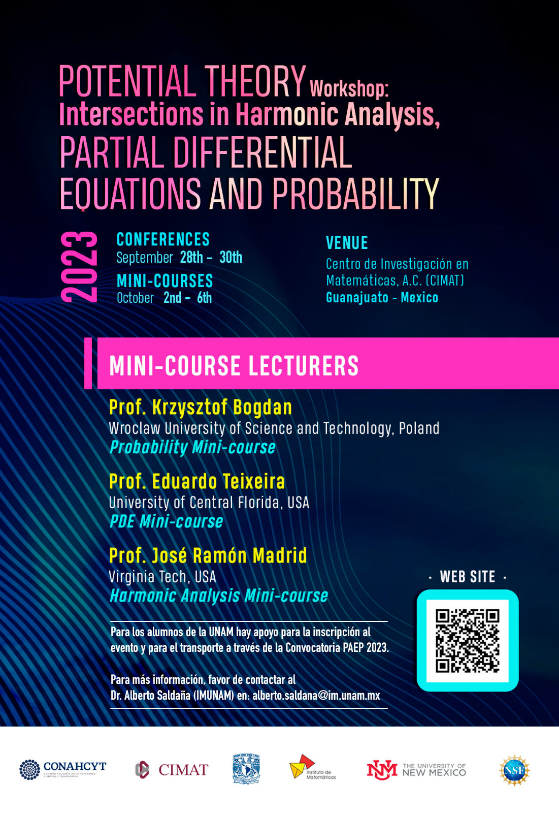 Potential Theory Workshop: Intersections in Harmonic Analysis, Partial Differential Equations and Probability: Mini-Course Lectures