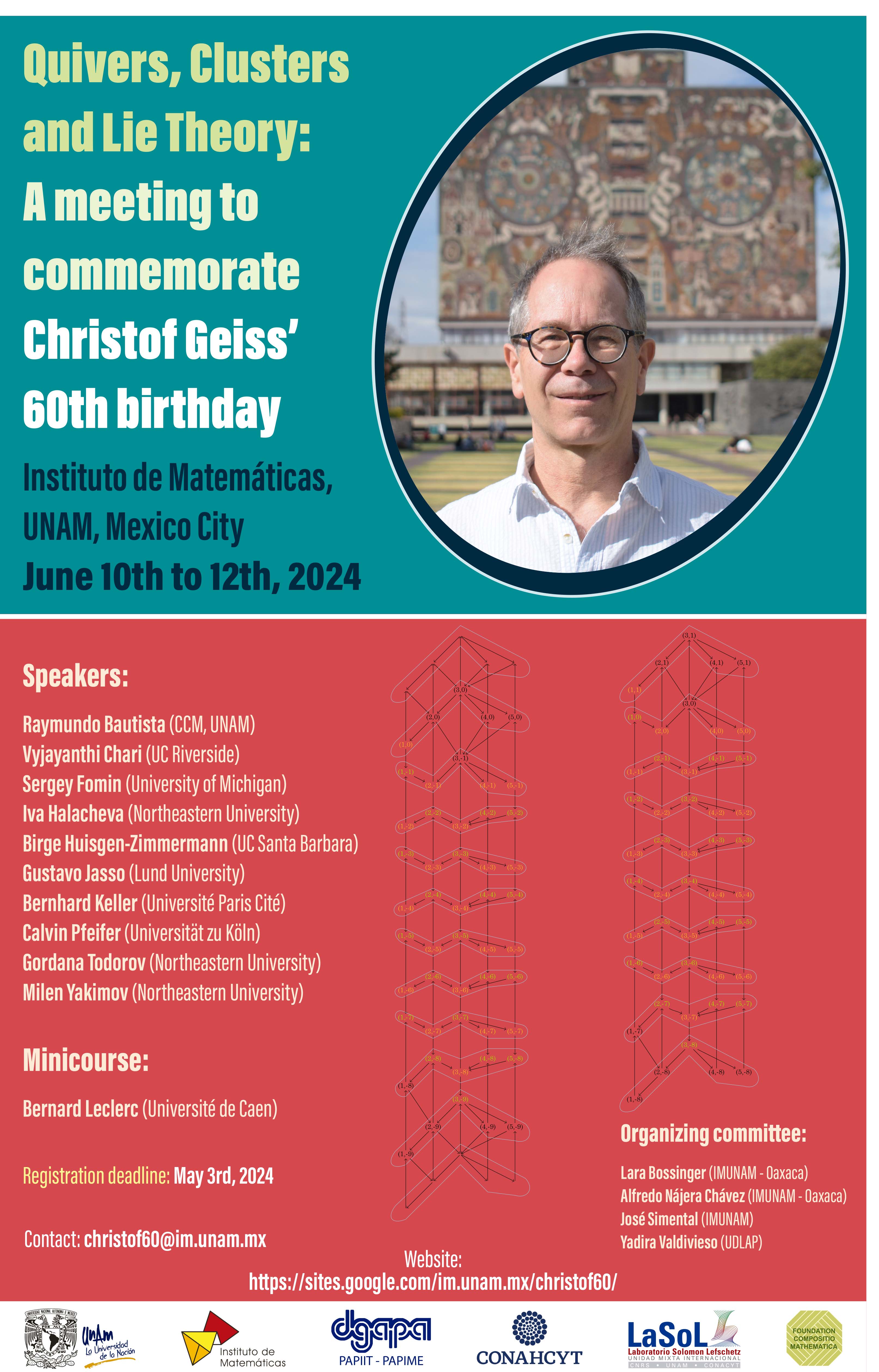 Quivers, Clusters and Lie Theory: A meeting to commemorate Christof Geiss’ 60th