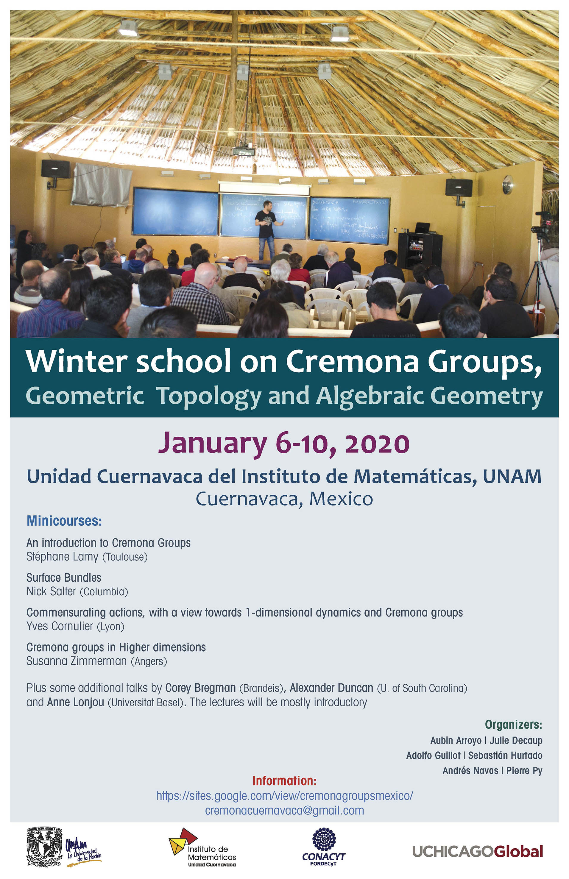 Escuela de invierno en Grupos de Cremona, Topología Geométrica y Geometría Algebraica