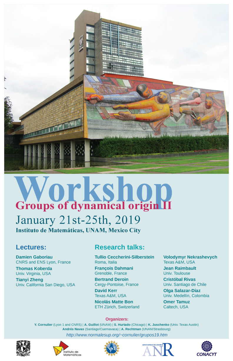 Workshop: Groups of dynamical origin II (Taller de Grupos de origen dinámico) 