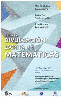 Cartel Taller de divulgación escrita de las matemáticas