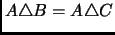 $ A\triangle B= A\triangle C$