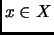 $ x\in X$