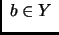 $\displaystyle \; b \in Y \;$